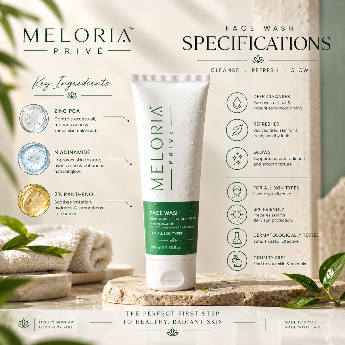 Meloria Prive Face Wash With Niacinamide