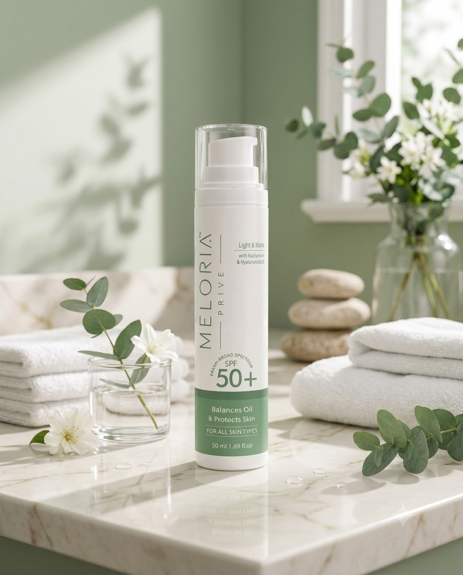 SPF 50+ PA++++ Sunscreen with Niacinamide BROAD SPECTRUM PROTECTION | Meloria Prive